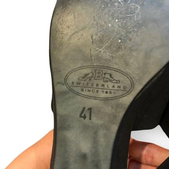 BALLY Black Open Toe Slip On Sandals Wedges 41 - Picture 5 of 5